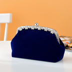 Elegant handbag for weddings and parties decorated with rhinestones with a removable strap