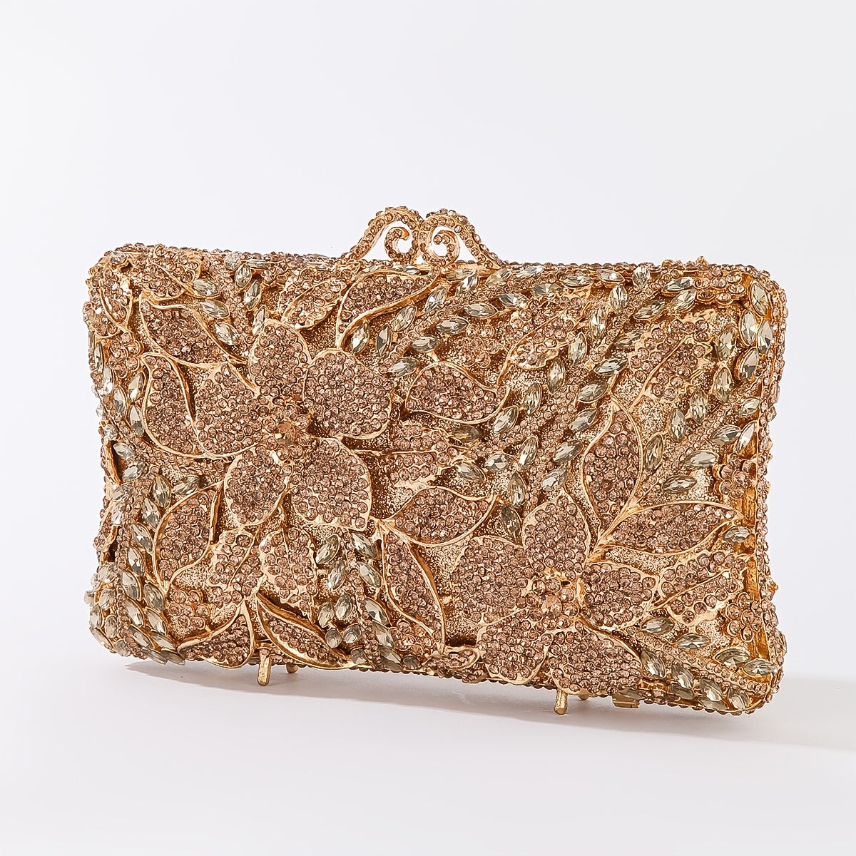 Luxurious clutch bag with floral motif