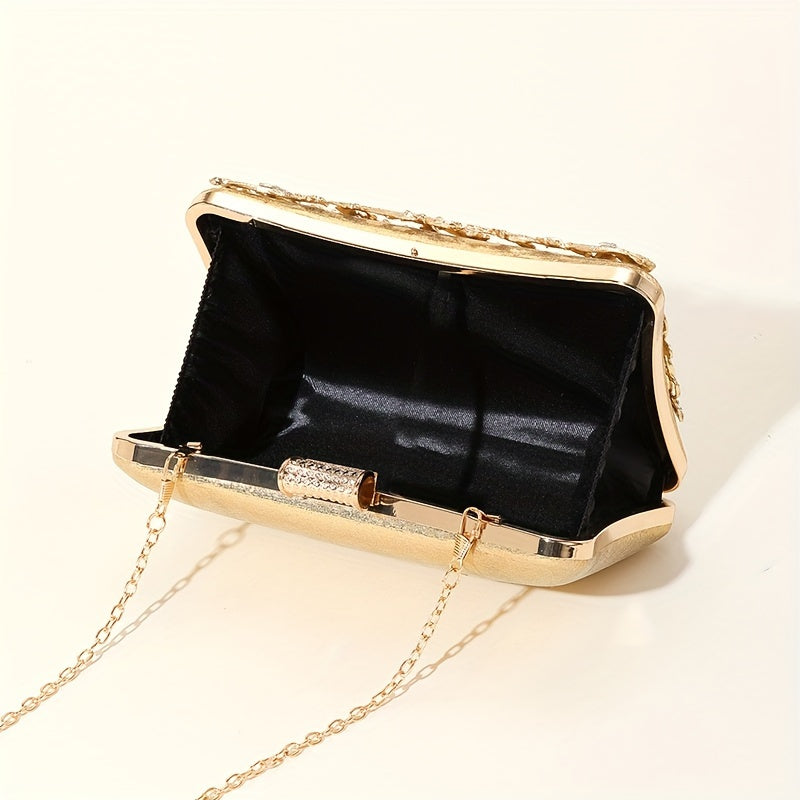 Sparkling evening bag with rhinestone embellishment