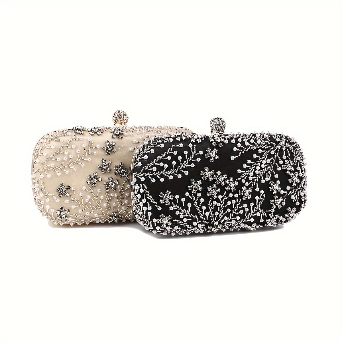 Luxurious clutch bag with rhinestone decoration