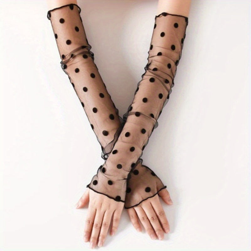 Arm warmers with motif
