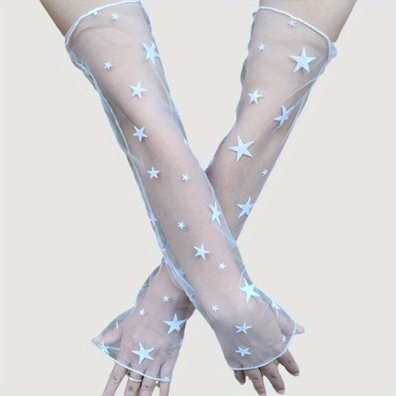 Arm warmers with motif