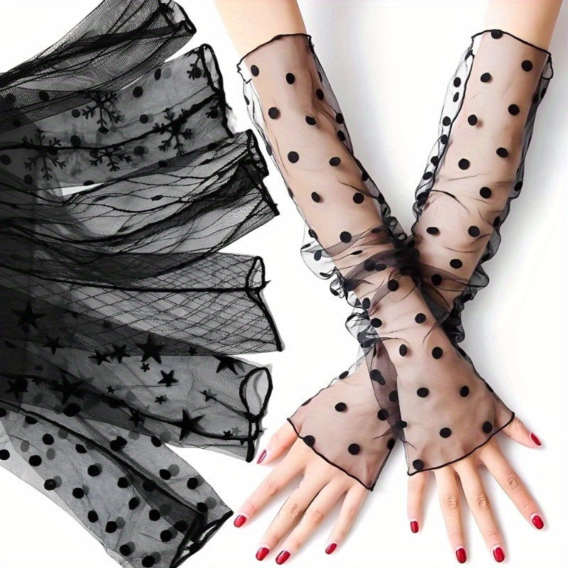 Arm warmers with motif