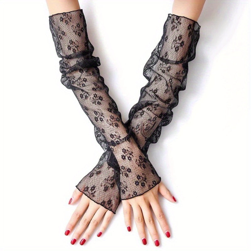 Arm warmers with motif