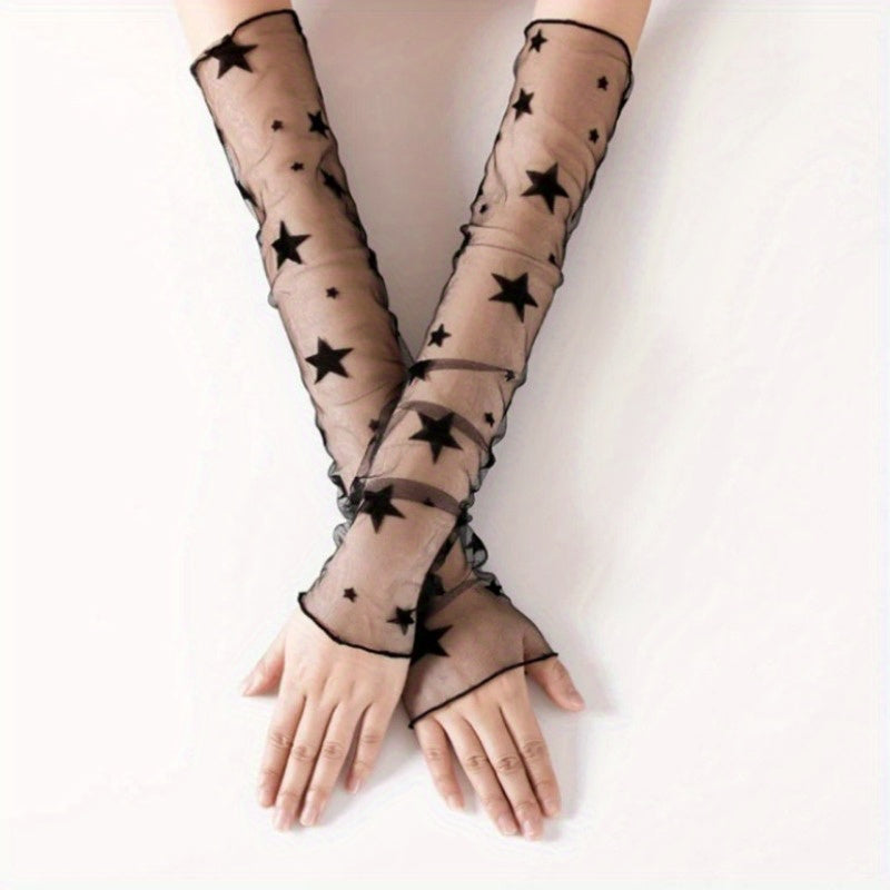 Arm warmers with motif