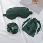 Three-piece sleep mask set with hair ties