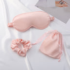 Three-piece sleep mask set with hair ties