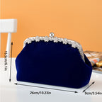 Elegant handbag for weddings and parties decorated with rhinestones with a removable strap