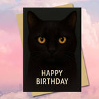 Greeting card with a cat motif
