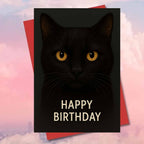 Greeting card with a cat motif