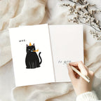 Birthday card with a cat – "WOO".
