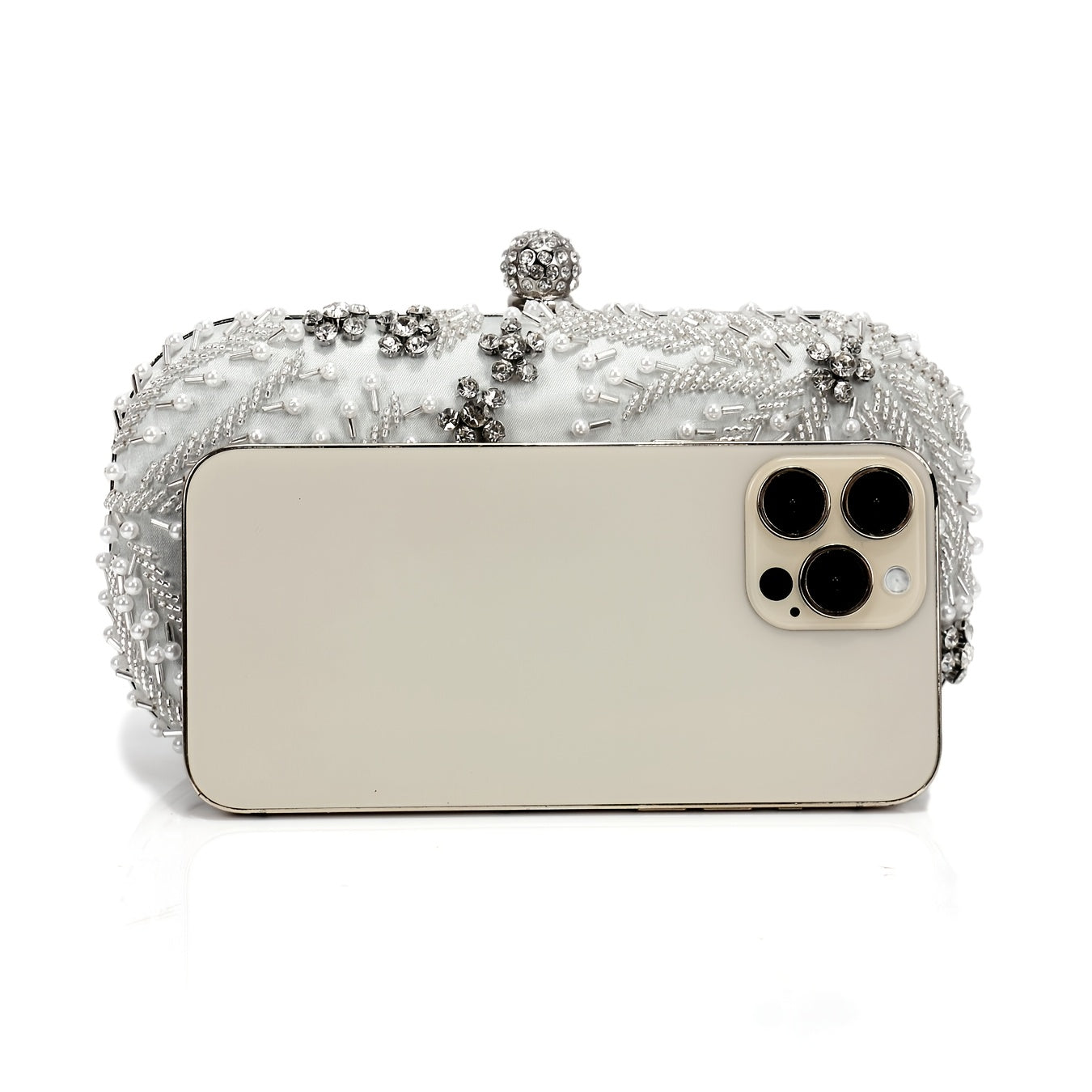 Luxurious clutch bag with rhinestone decoration