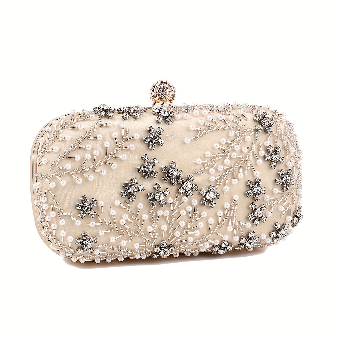 Luxurious clutch bag with rhinestone decoration