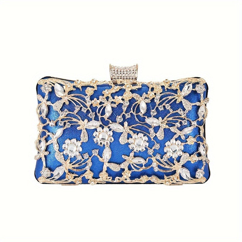 Sparkling evening bag with rhinestone embellishment