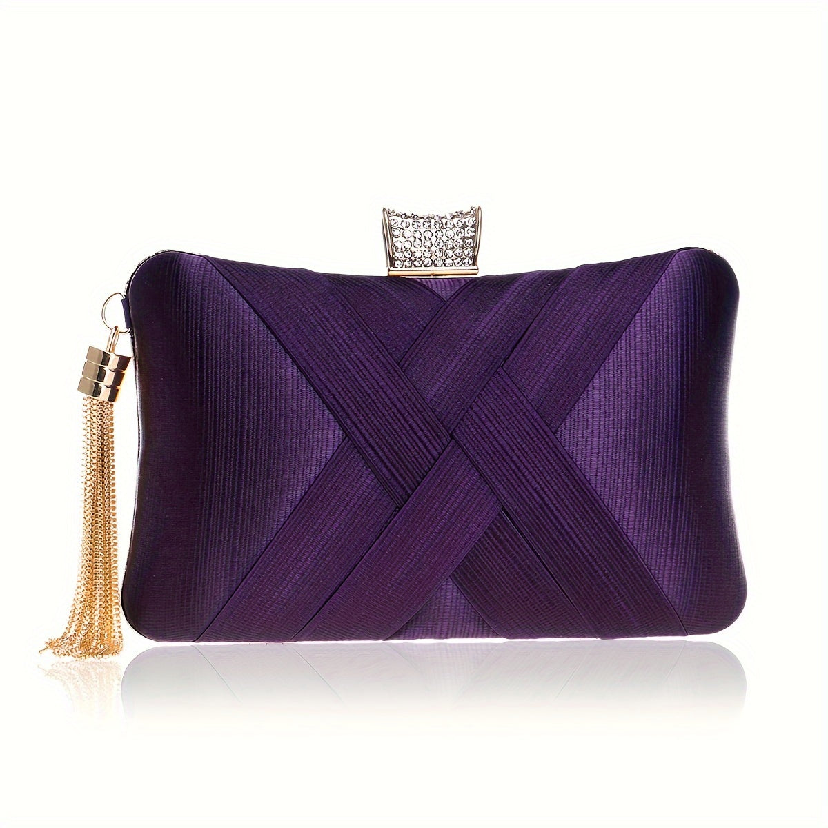 Women's elegant lightweight handbag with adjustable strap and chain with fringes