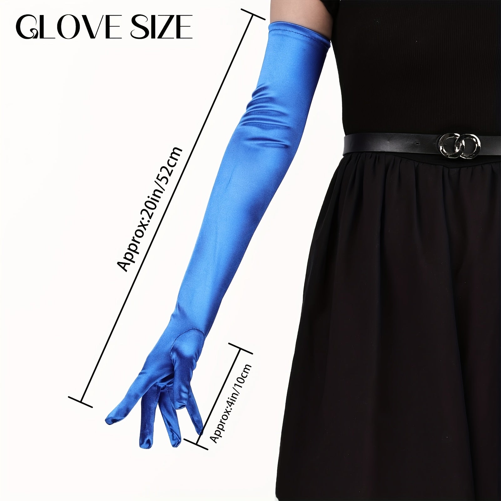 Women's satin long gloves in the style of the 1920s