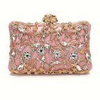 Elegant handbag decorated with rhinestones