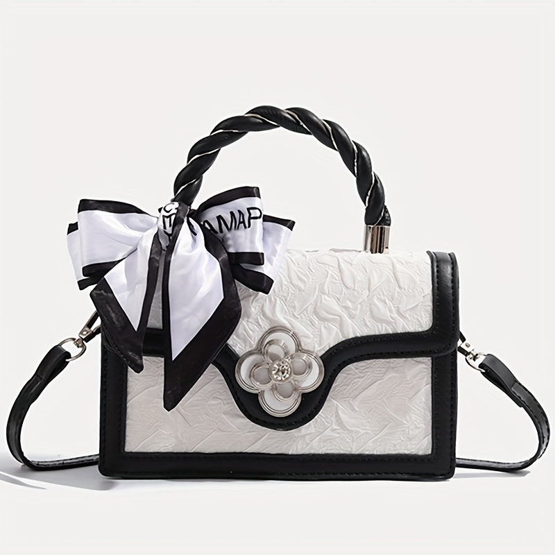 Stylish black and white handbag