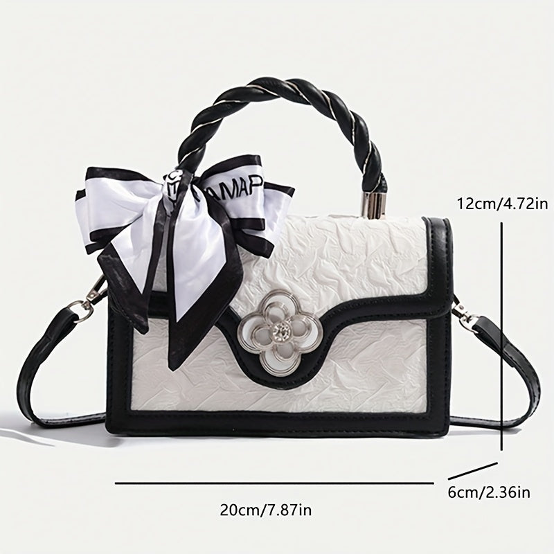 Stylish black and white handbag