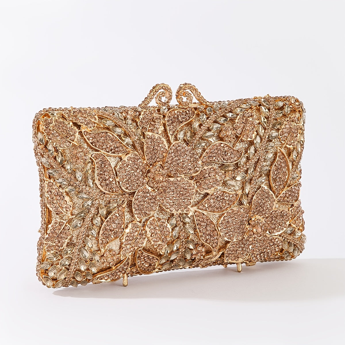 Luxurious clutch bag with floral motif