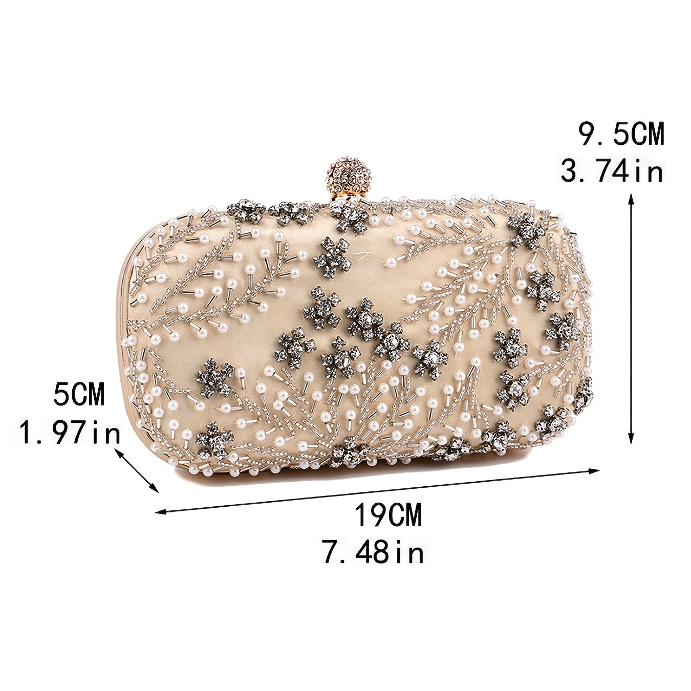 Luxurious clutch bag with rhinestone decoration