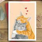 Birthday card with cat motif