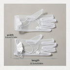 Wedding gloves with floral decoration