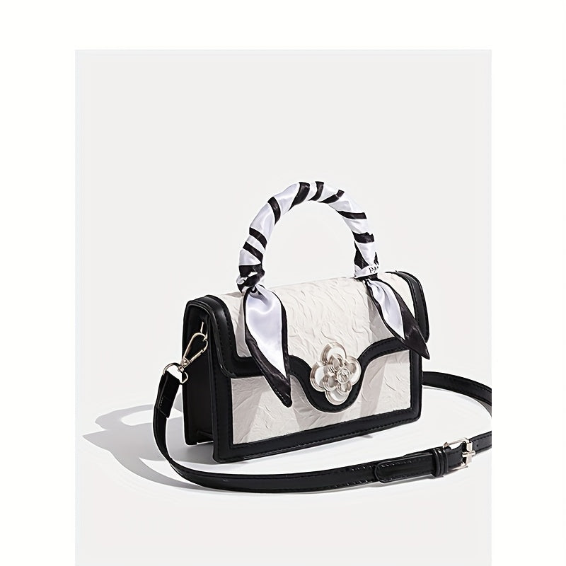 Stylish black and white handbag