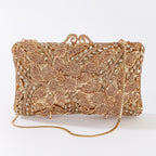 Luxurious clutch bag with floral motif