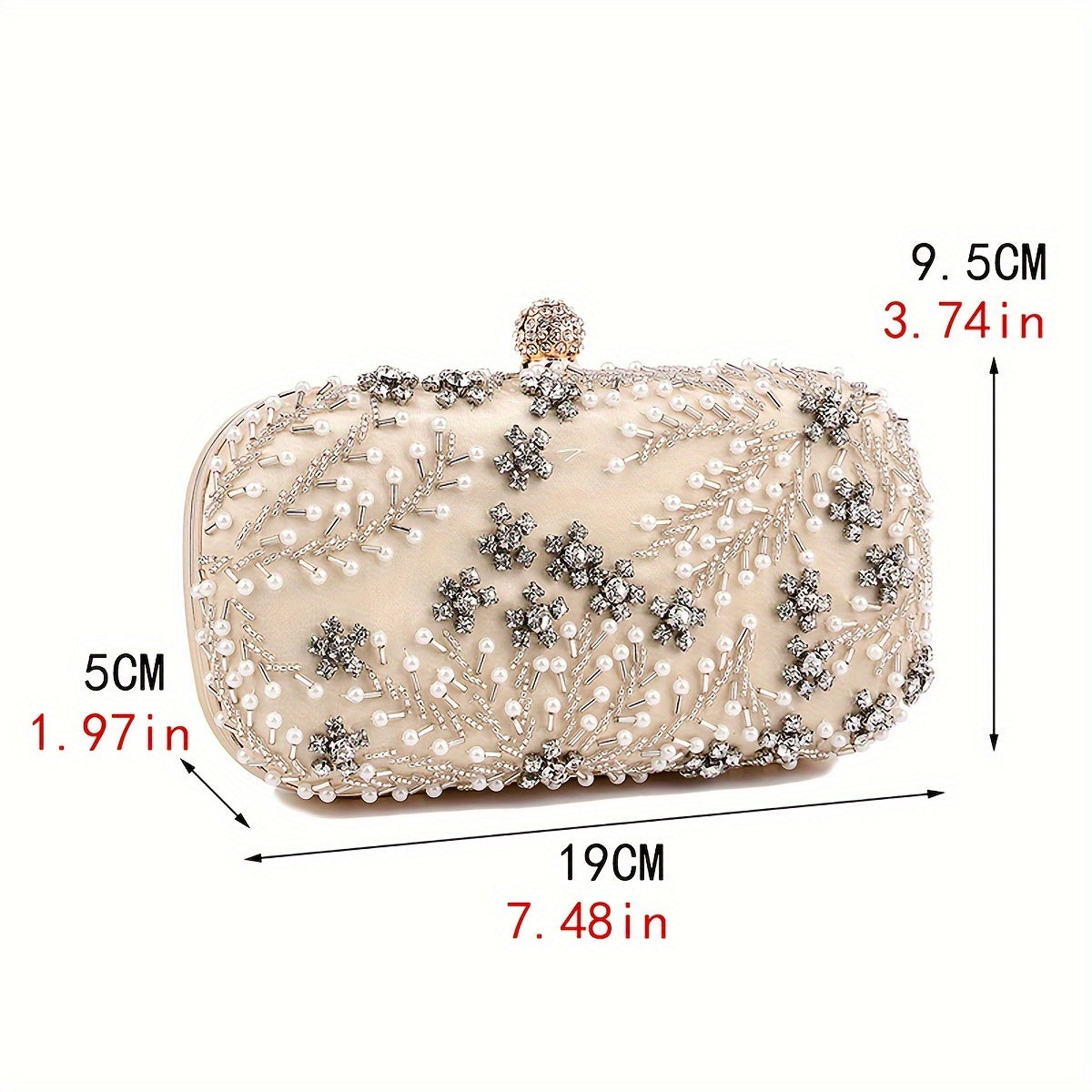 Luxurious clutch bag with rhinestone decoration