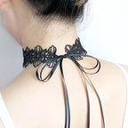 Lace necklace around the neck