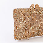 Luxurious clutch bag with floral motif