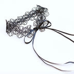 Lace necklace around the neck