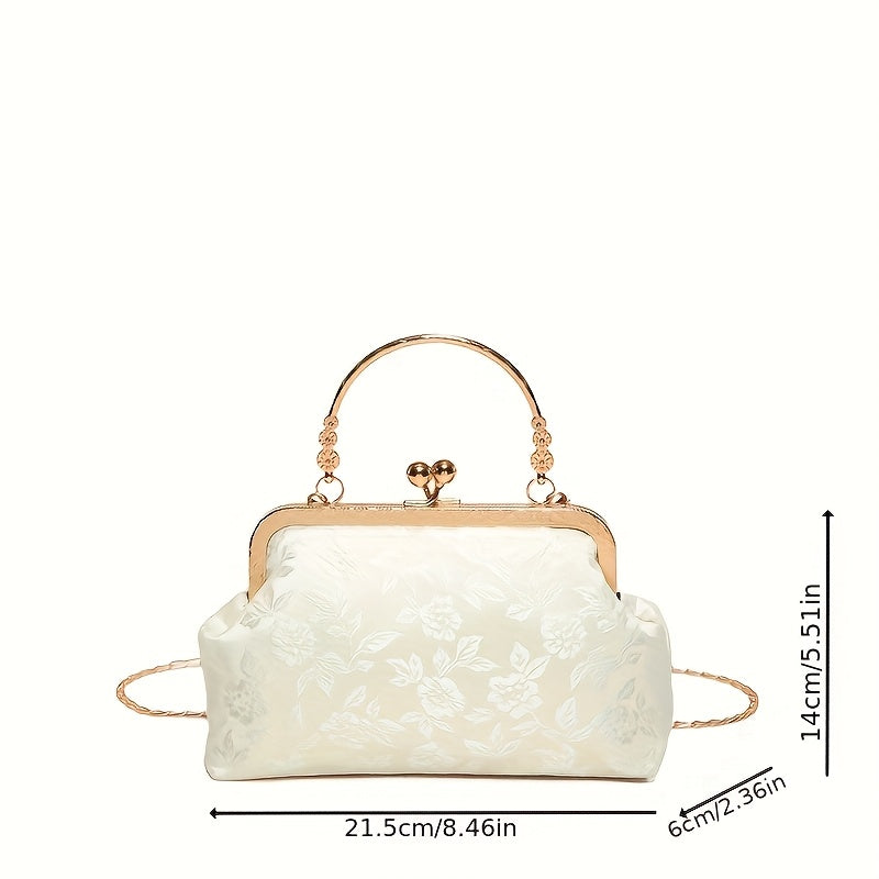 Elegant handbag with floral embroidery