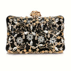 Elegant handbag decorated with rhinestones