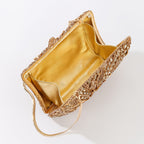 Luxurious clutch bag with floral motif