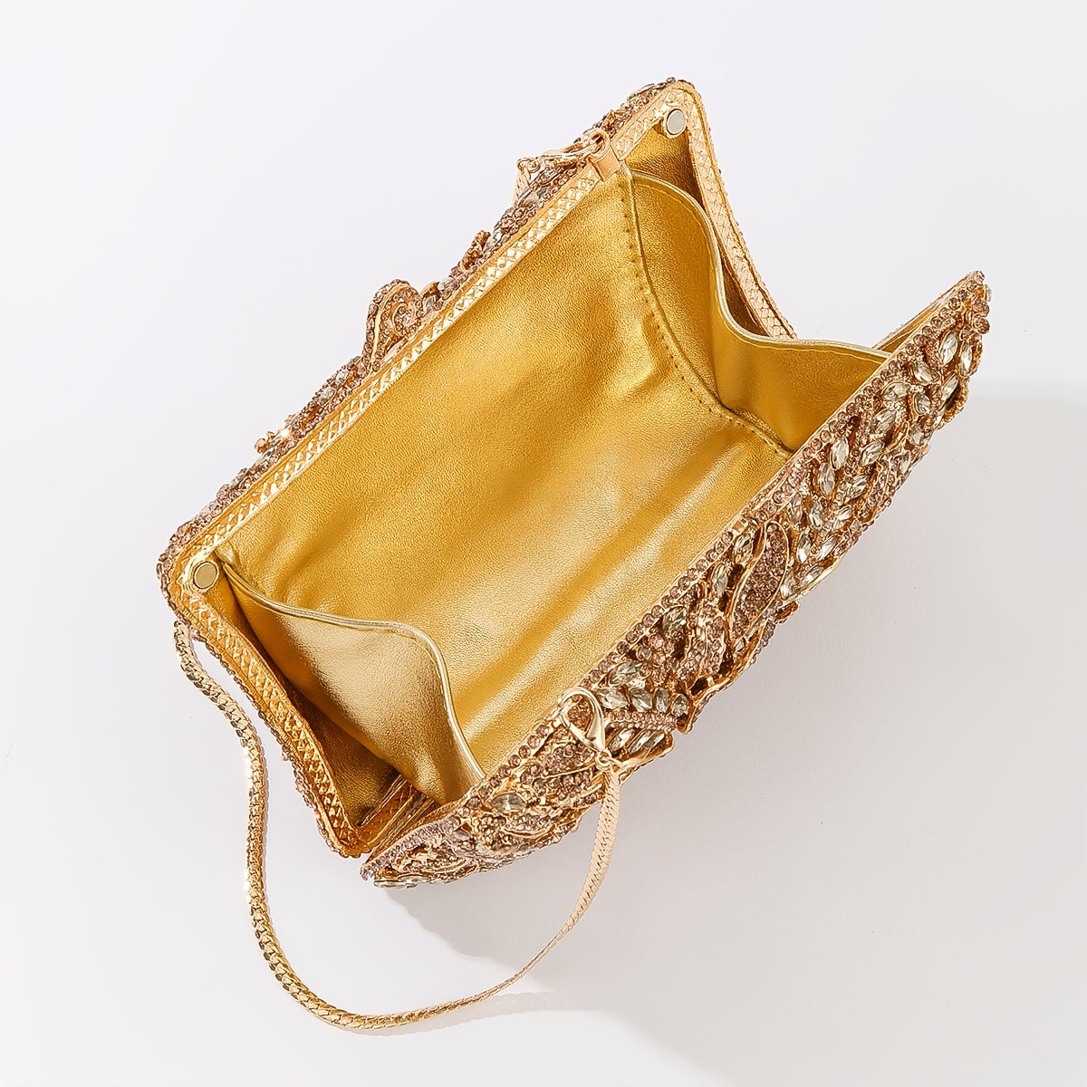 Luxurious clutch bag with floral motif