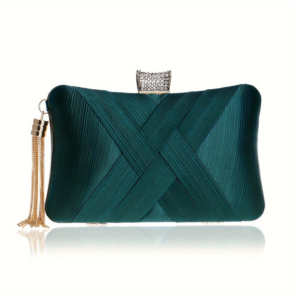Women's elegant lightweight handbag with adjustable strap and chain with fringes