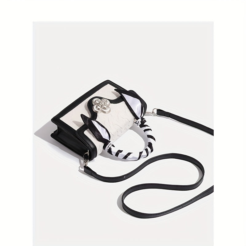 Stylish black and white handbag
