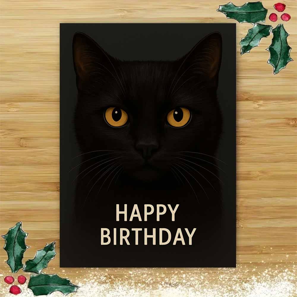 Greeting card with a cat motif