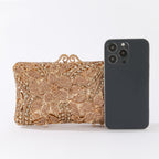 Luxurious clutch bag with floral motif