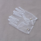 Short wedding gloves made of transparent tulle