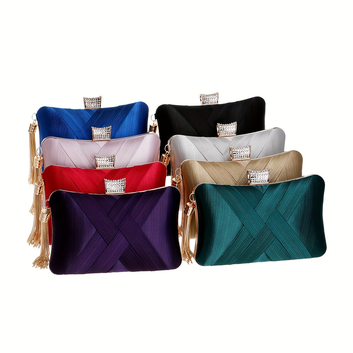 Women's elegant lightweight handbag with adjustable strap and chain with fringes