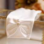 Elegant satin gloves decorated with pearls