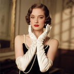 Women's satin long gloves in the style of the 1920s