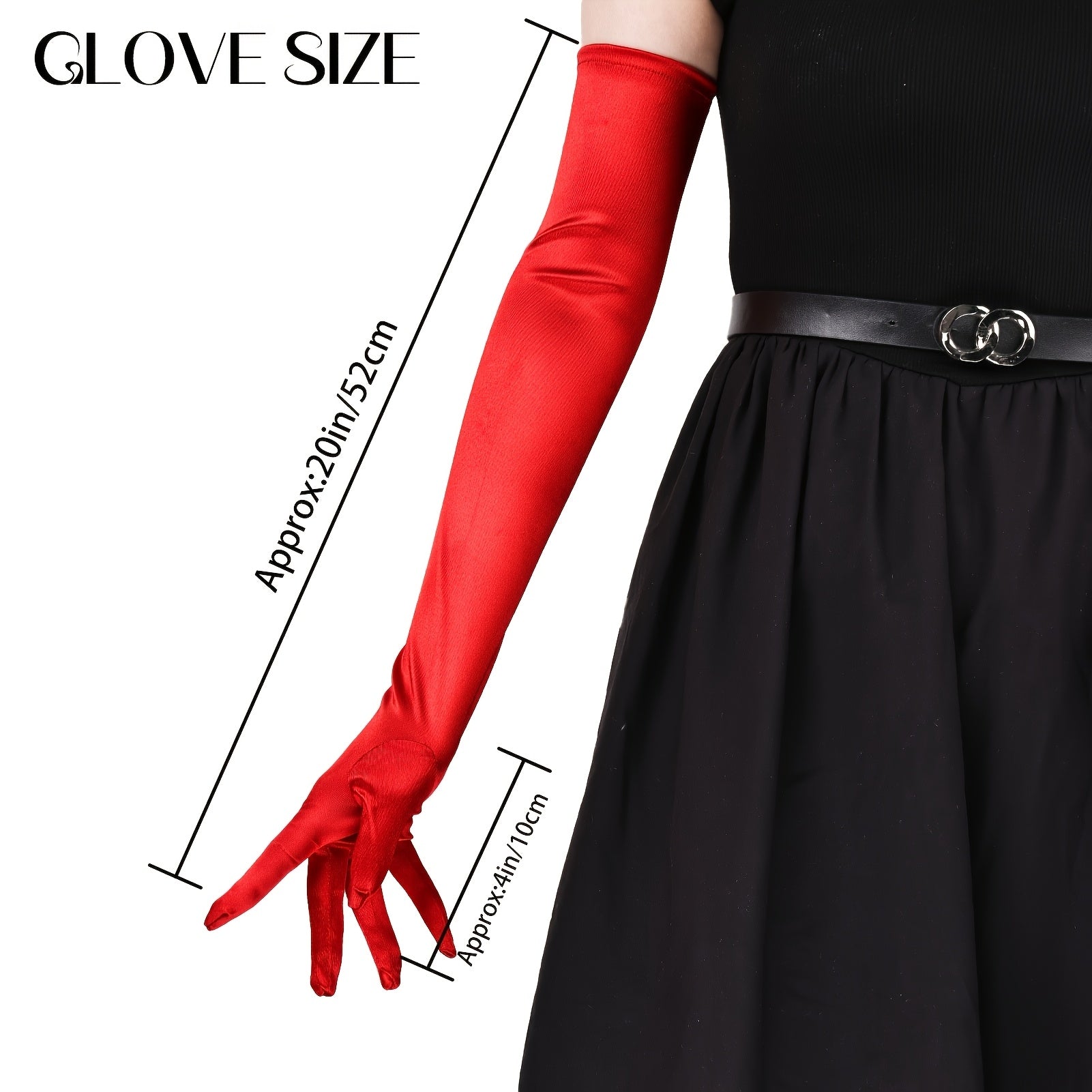 Women's satin long gloves in the style of the 1920s