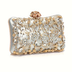 Elegant handbag decorated with rhinestones