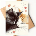 Birthday card with cat motif