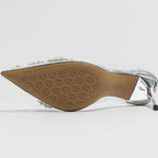 Unique high heels with pearl embellishment