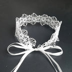 Lace necklace around the neck